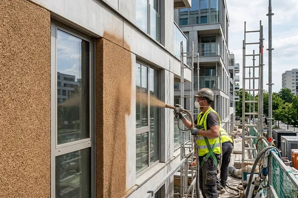 Protege la fachada o cubiertas con corcho proyectado