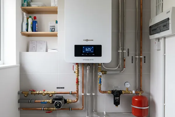 Instalación de caldera de alto rendimiento y condensación